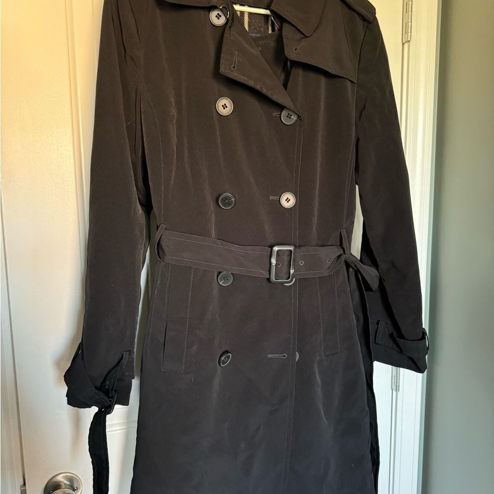 Women's London Fog Black Double-Breasted Trench Coat Size L